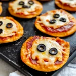 Easy Mini Halloween Pizzas