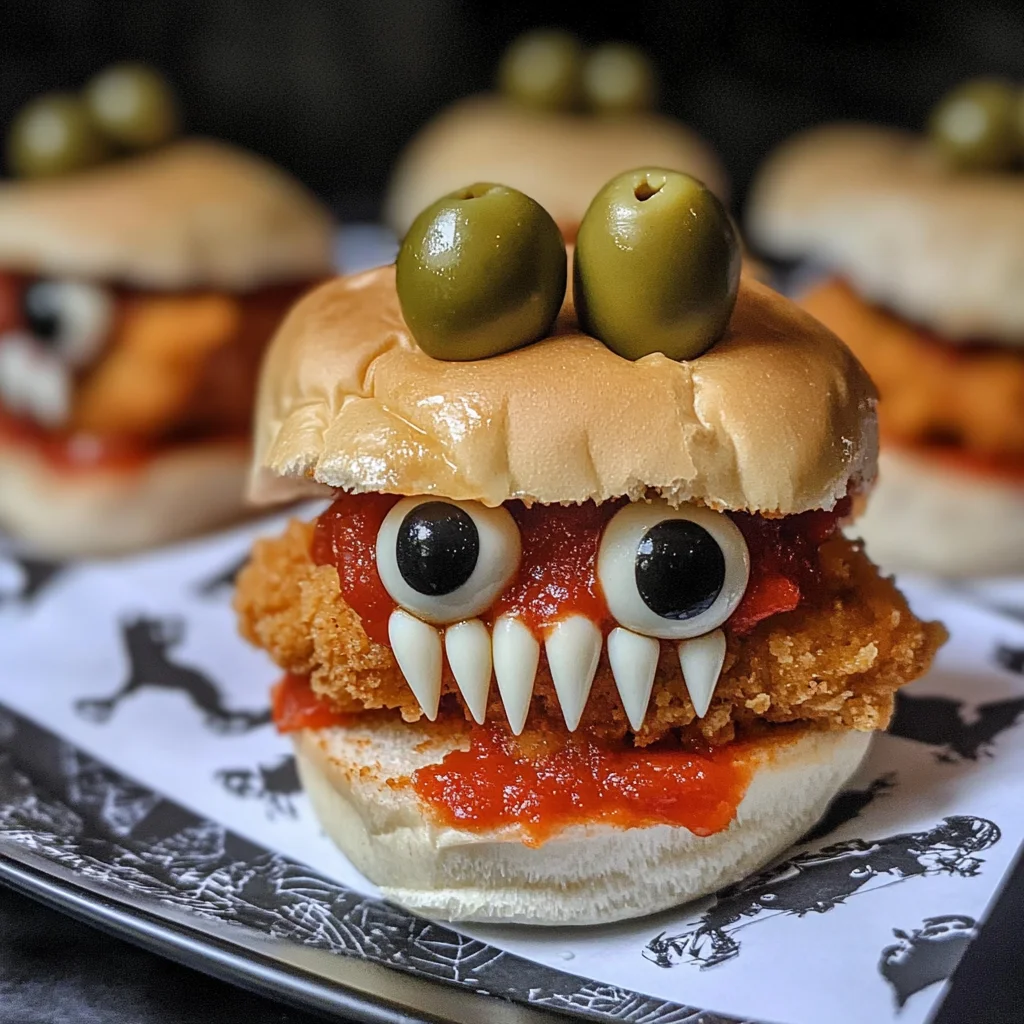 Halloween Chicken Parm Sliders