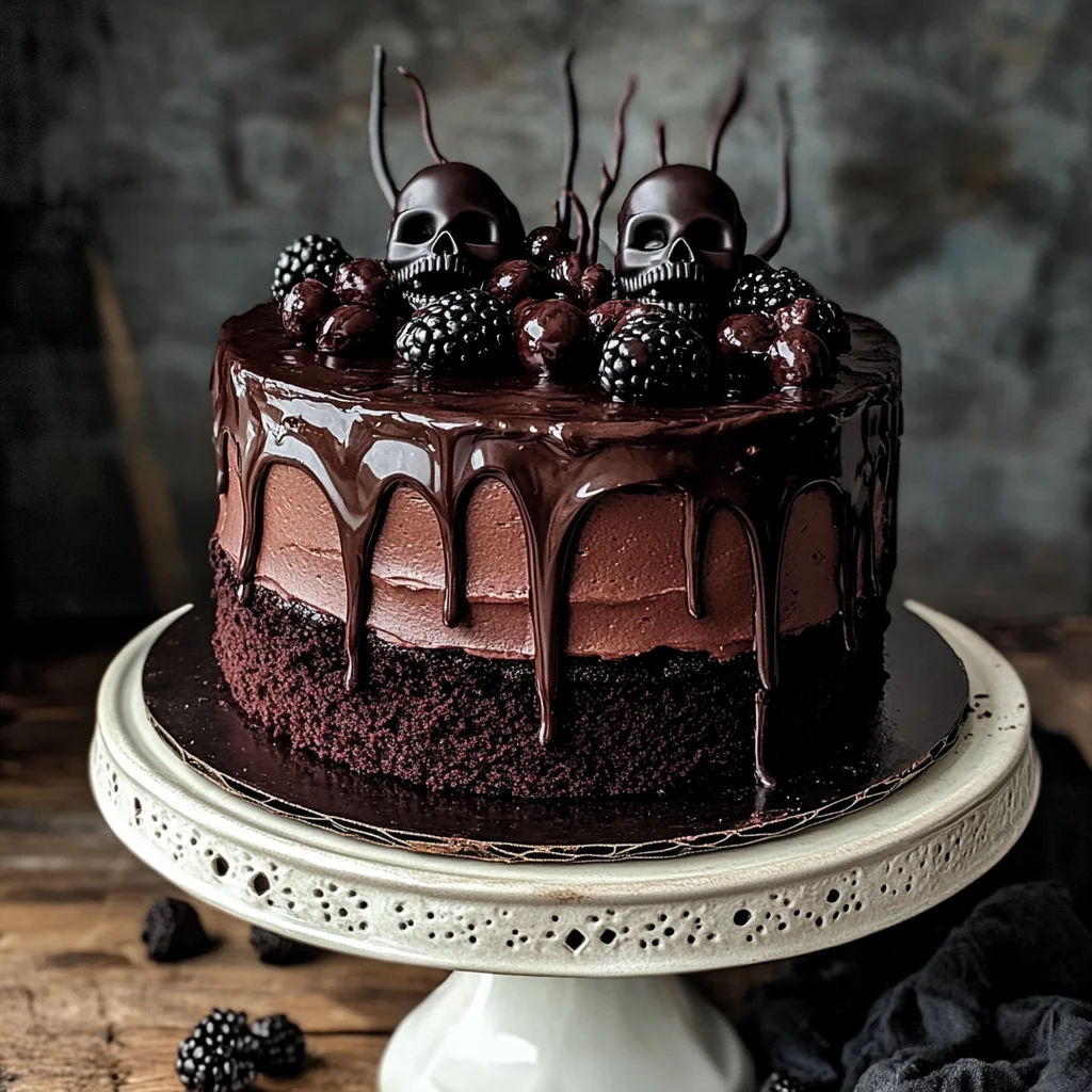Spooky Black Velvet Halloween Cake
