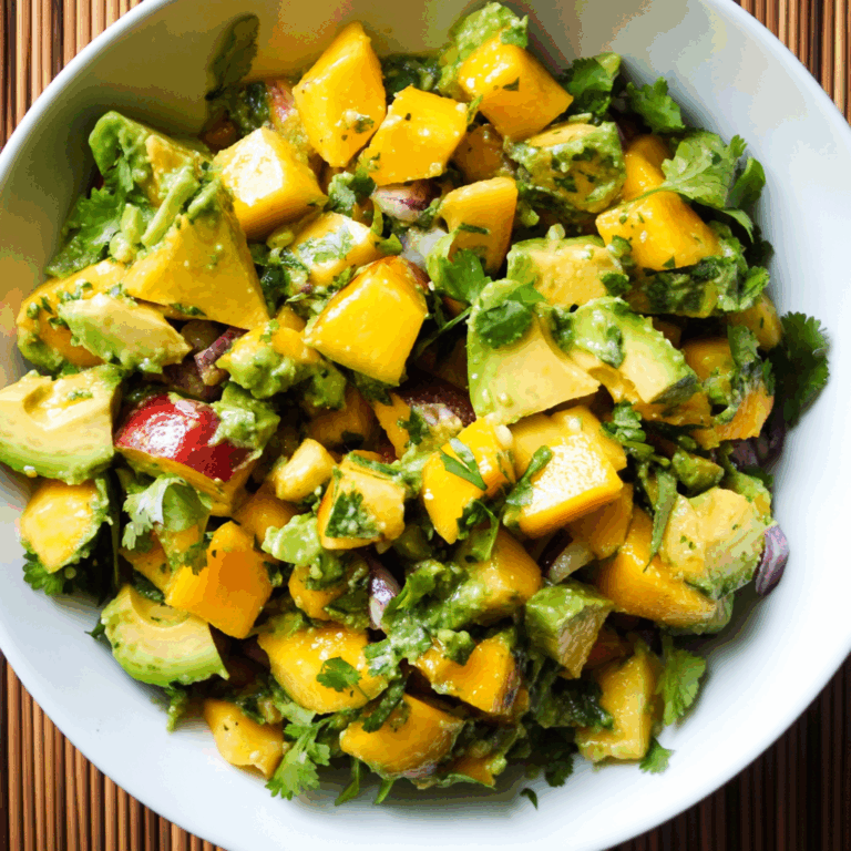 Avocado Mango Salad with Zesty Lime Dressing