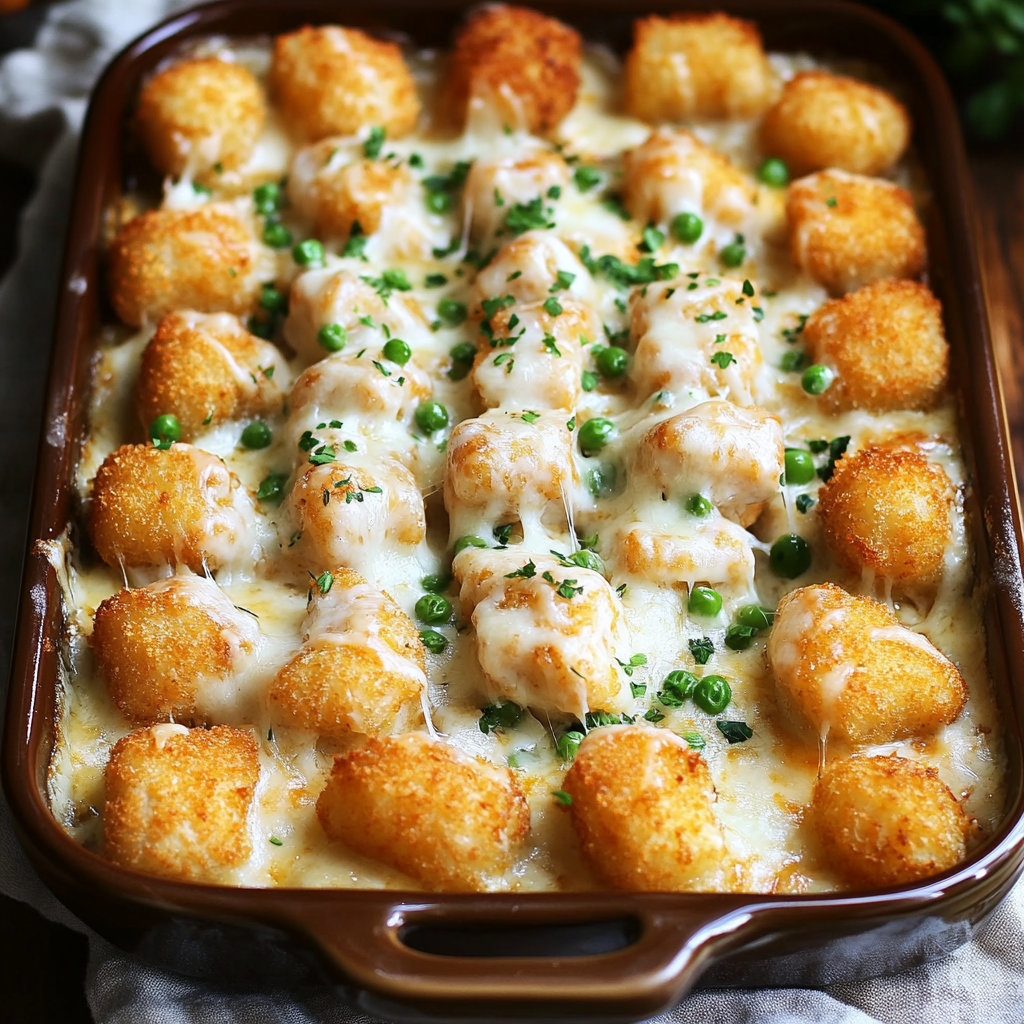 Chicken Alfredo Tater Tot Casserole: A Cozy, Comforting Dinner