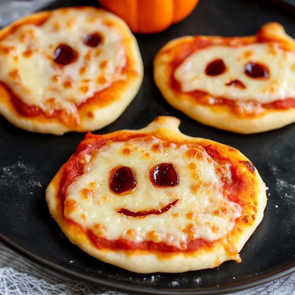 Easy Mini Halloween Pizzas