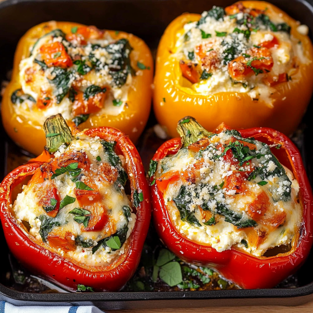 Spinach Ricotta Stuffed Peppers