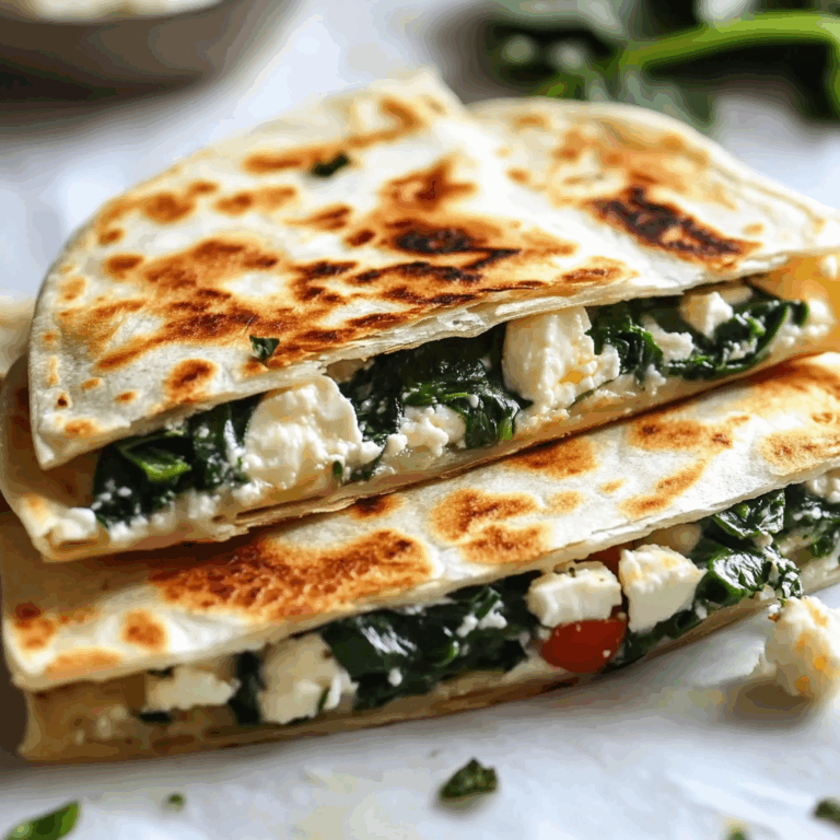 Spinach and Feta Quesadillas