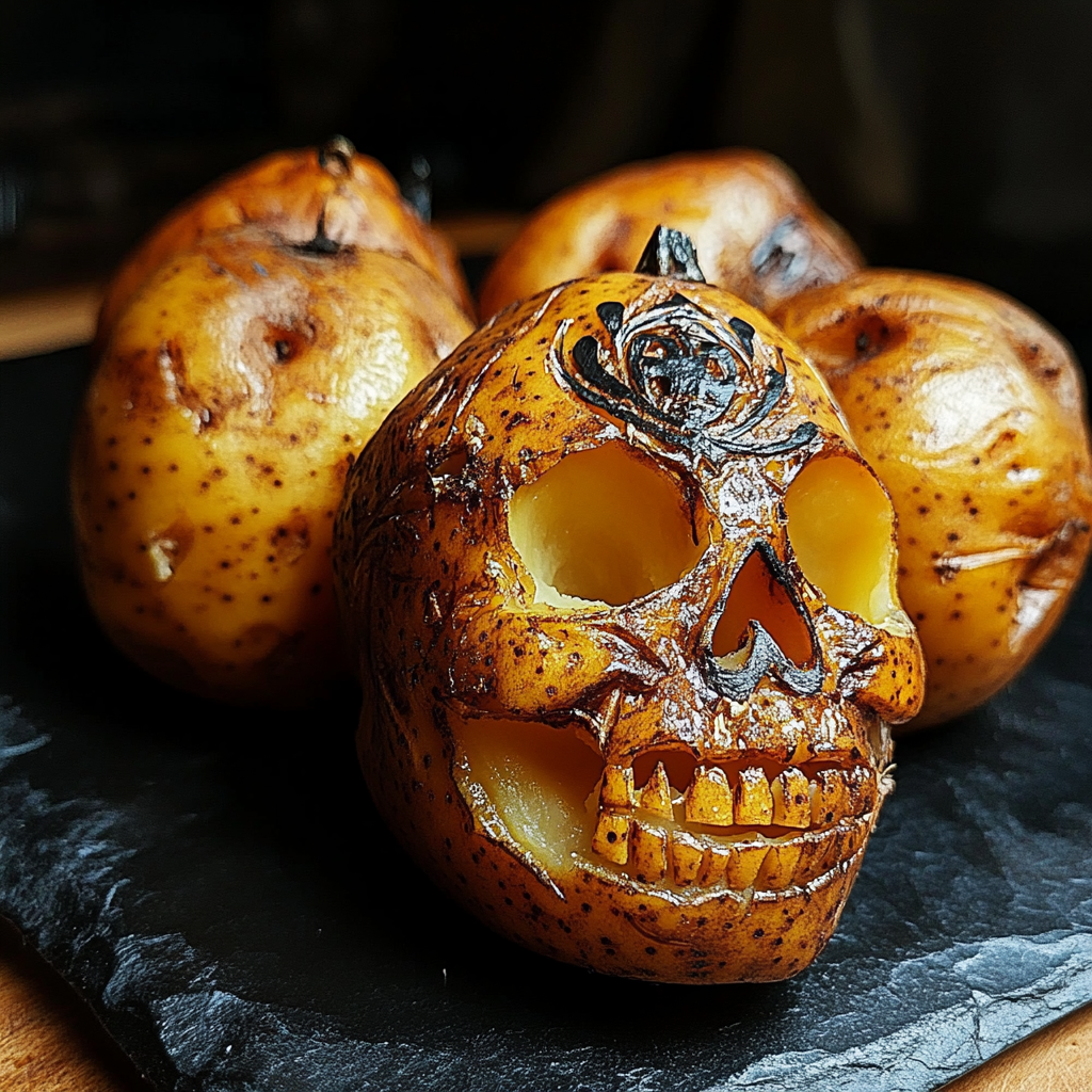 Spooky Halloween Skull Potatoes
