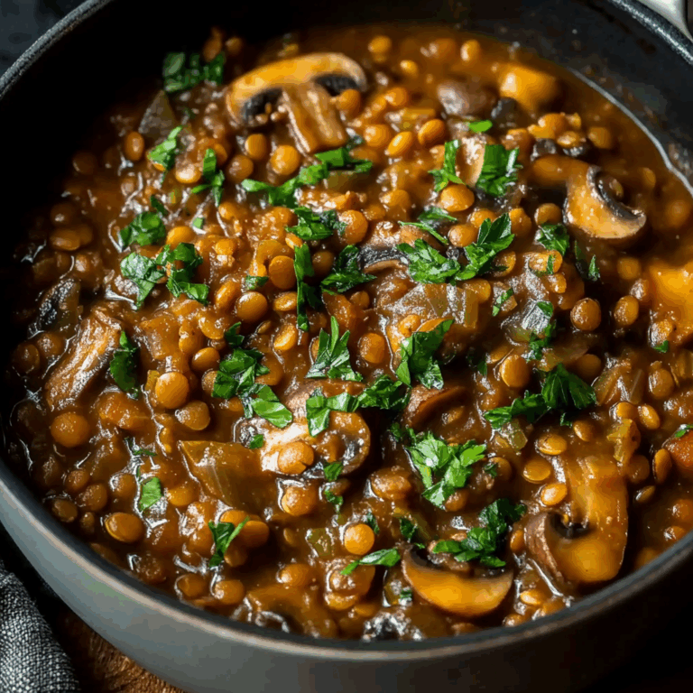 Vegan Lentil Mushroom Stew