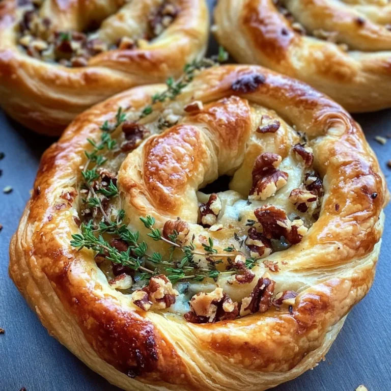 Blue Cheese Walnut Thyme Puff Pastry Twirl Recipe