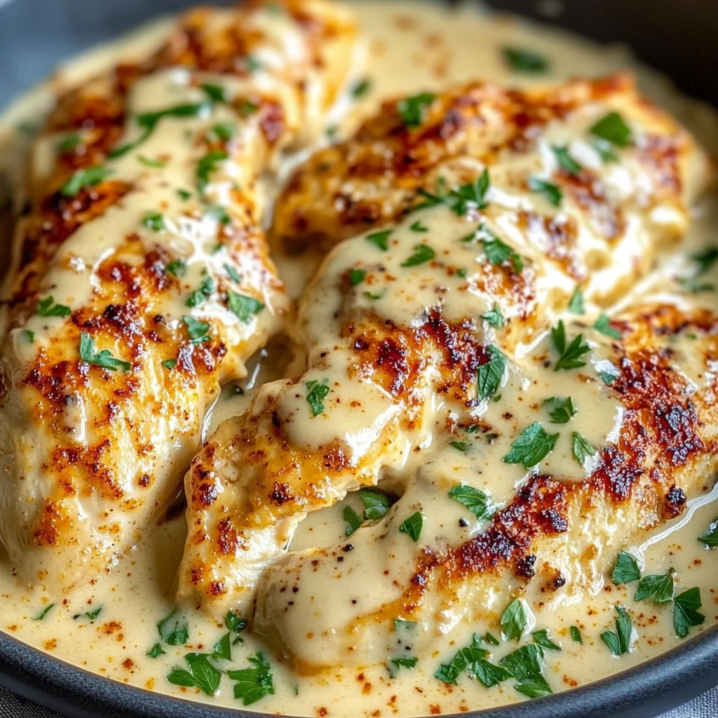 Chicken Fillet in Spicy, Creamy Garlic-Parmesan Sauce
