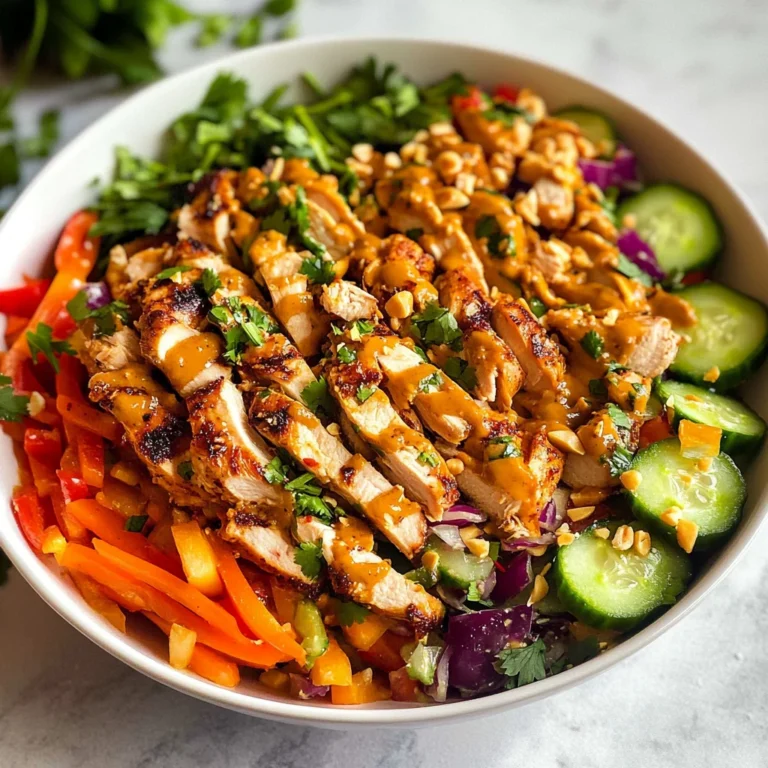 Crunchy Thai Chicken Salad with Peanut Dressing