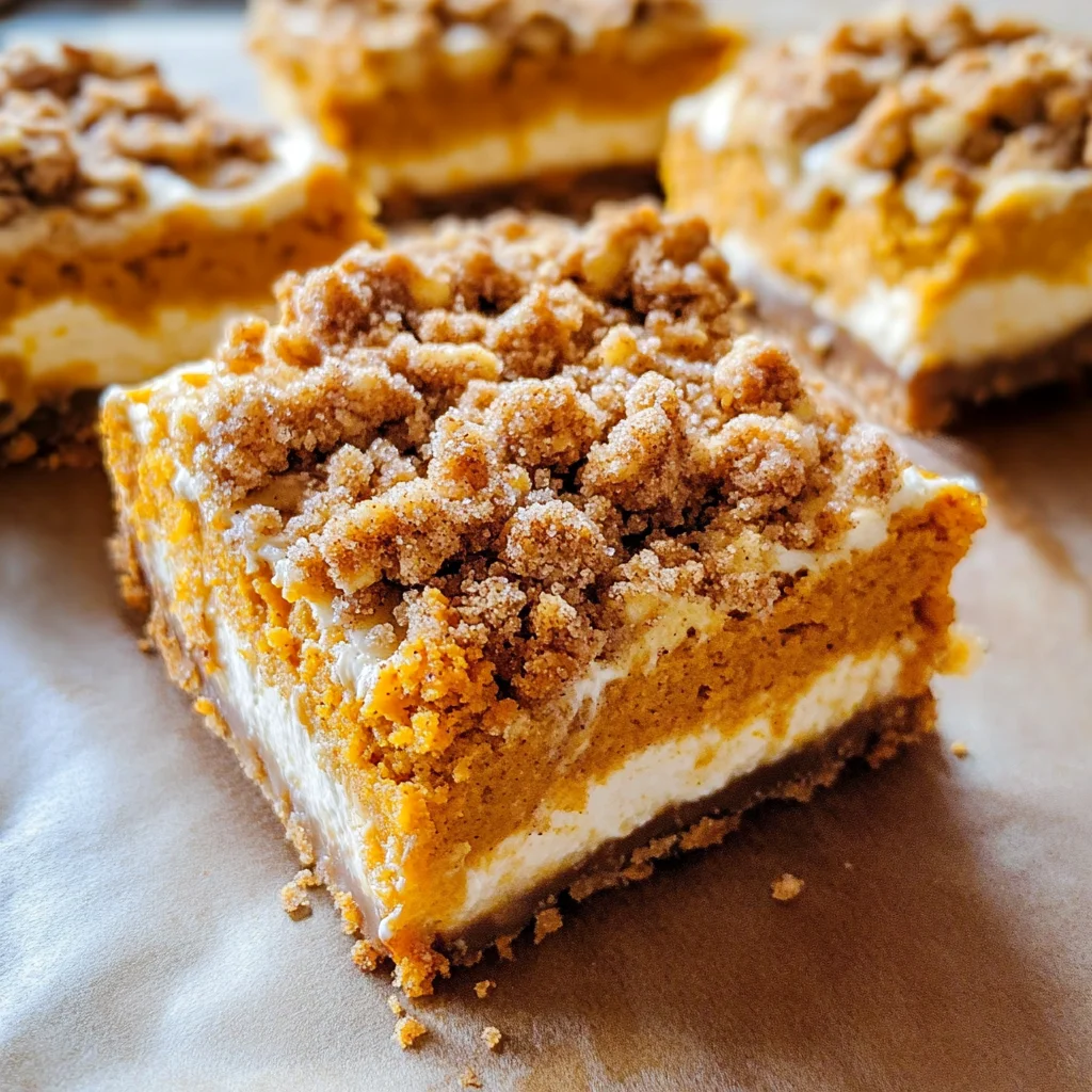 Pumpkin Cheesecake Bars with Streusel