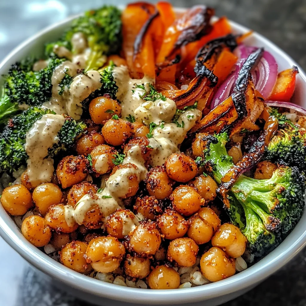 Roasted Chickpeas and Veggie Bowl