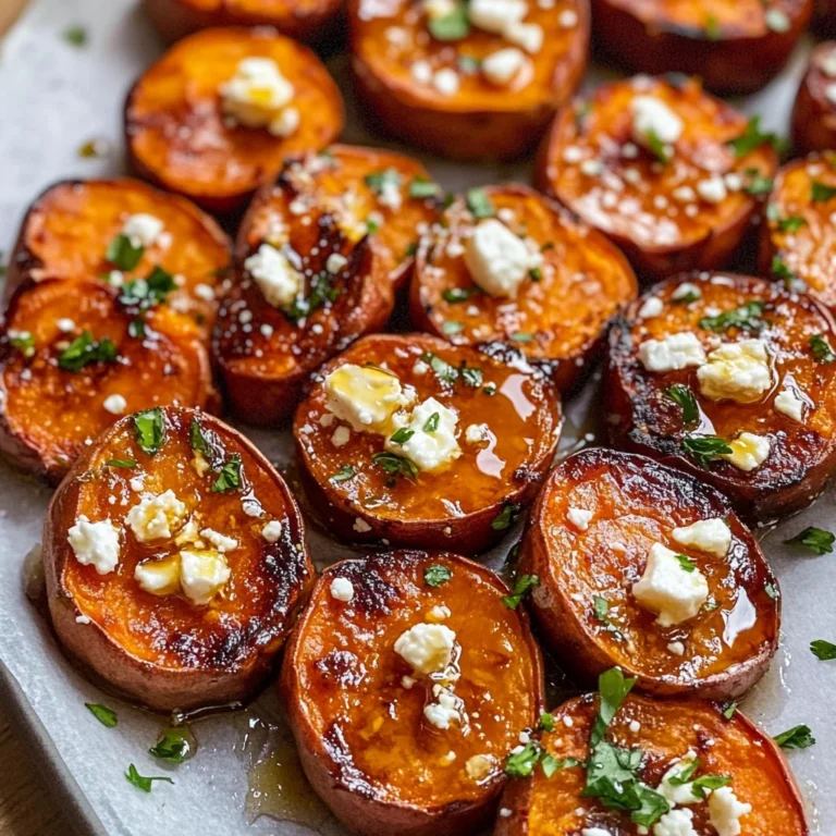 Roasted Sweet Potato Rounds with Honey & Feta