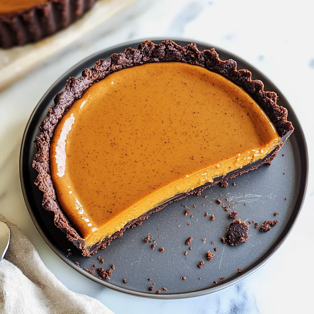 Simple Dark Chocolate Pumpkin Tart