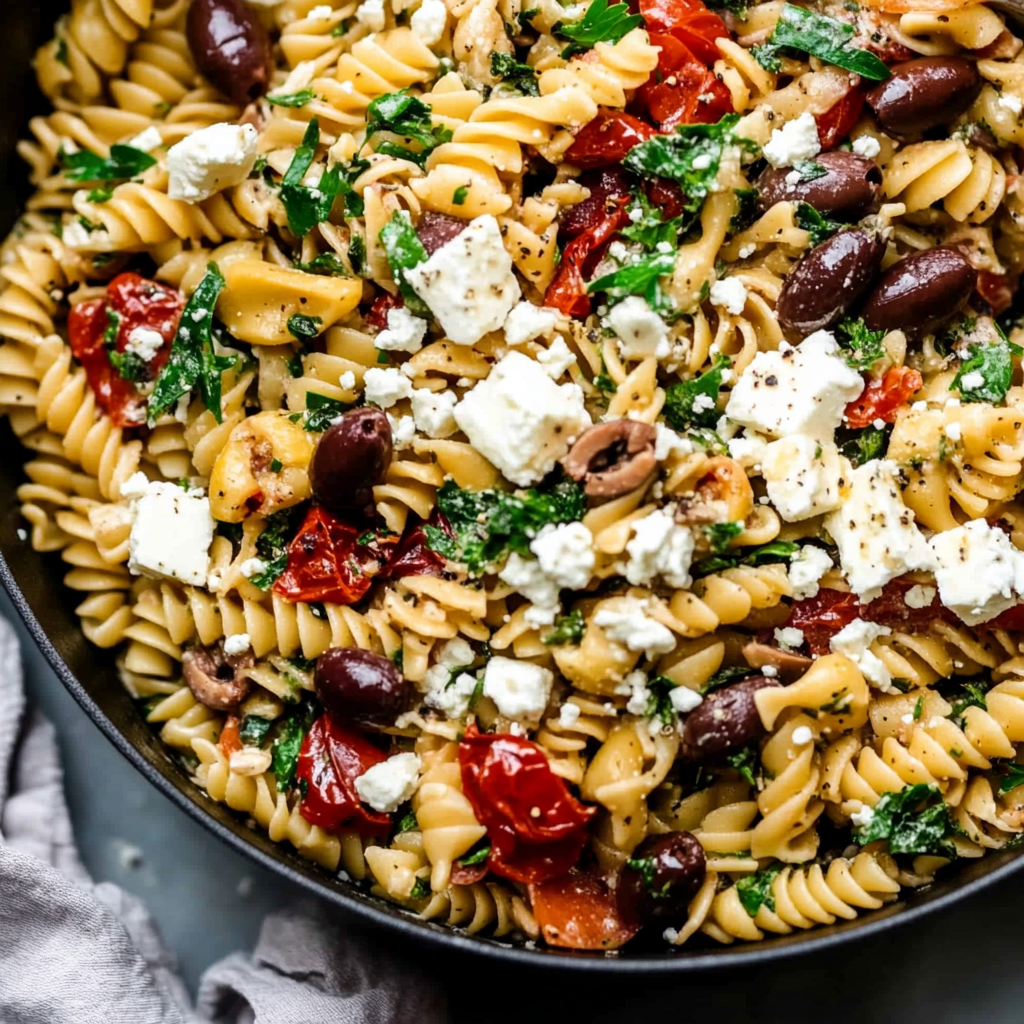 Greek Pasta with Feta and Olives (25-Minutes)