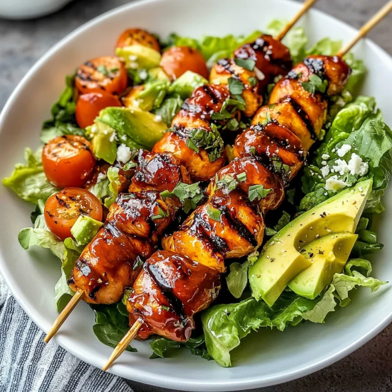 BBQ Chicken Skewer Salad