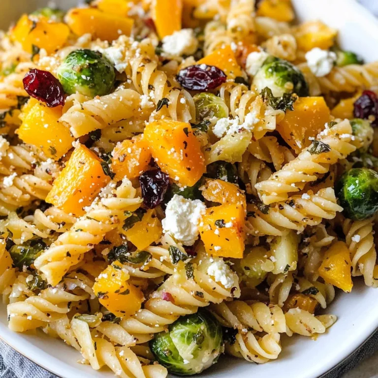 Fall Pasta Salad with Butternut Squash and Brussels