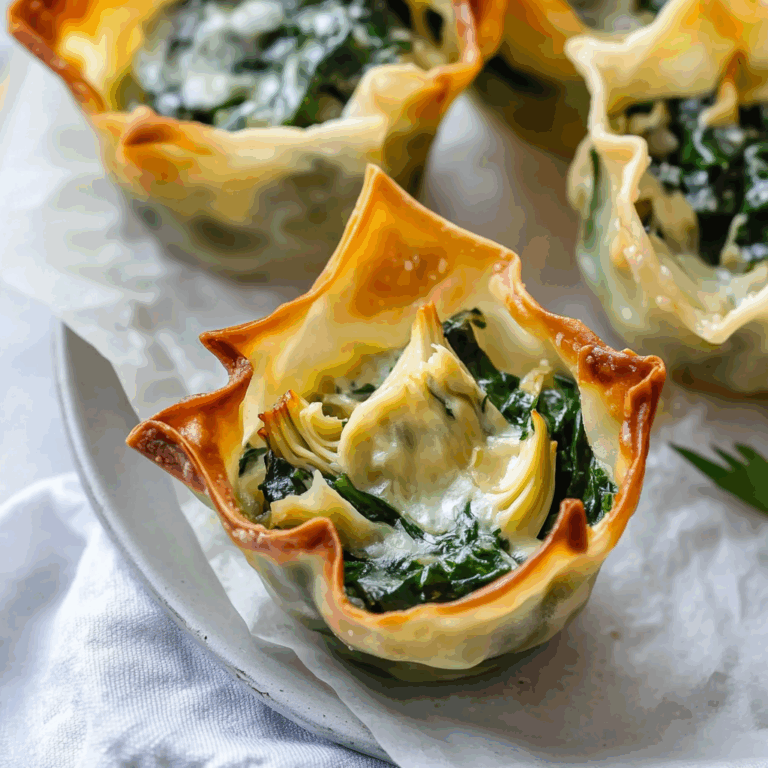 Spinach and Artichoke Wonton Cups